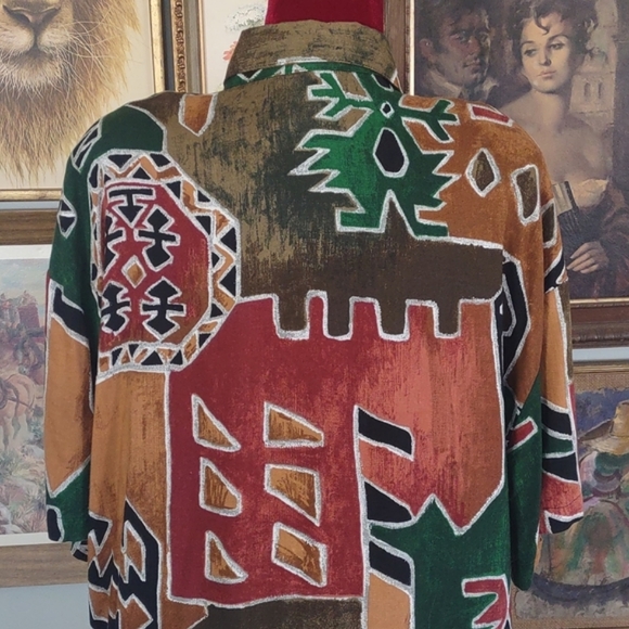 Caliché Brown Green Tribal Abstract - Picture 5 of 13